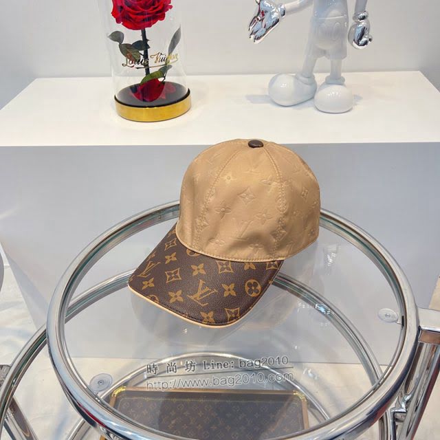 LV新品男士帽子 路易威登老花拼接棒球帽鴨舌帽  mm1316